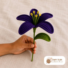 Handmade Crochet Blooming Classic Lily Violet