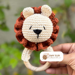 Handmade Crochet Soft Toy Teether Lion