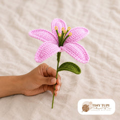 Handmade Crochet Blooming Classic Lily Baby Pink