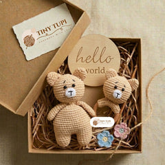 Handmade Crochet Baby Gift Set | Baby Shower & Newborn Gift Box