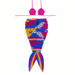 Handmade Mermaid Crochet Prop – Newborn Photo Outfit - Pink