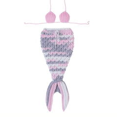 Handmade Mermaid Crochet Prop - Photography Prop - Baby Pink