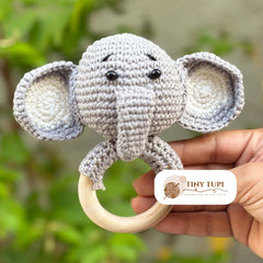 Handmade Crochet Soft Toy Teether Elephant