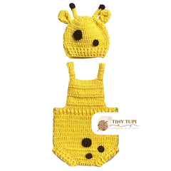 Handmade Giraffe Crochet Outfit - Photography Prop