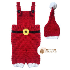 Handmade Christmas Crochet Outfit - Photography Prop