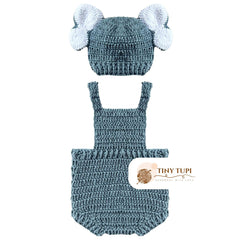Handmade Elephant Crochet Outfit - Photography Prop