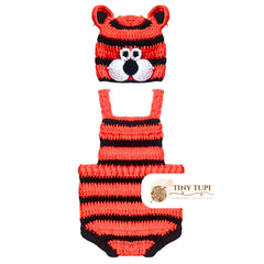 Handmade Tiger Crochet Outfit - Photography Prop