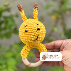 Handmade Crochet Soft Toy Teether Honeybee