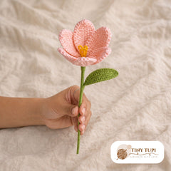 Handmade Crochet Blooming Tulip Blush Peach