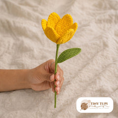 Handmade Crochet Blooming Tulip Yellow