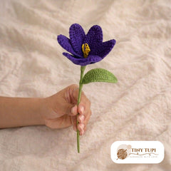 Handmade Crochet Blooming Tulip Violet