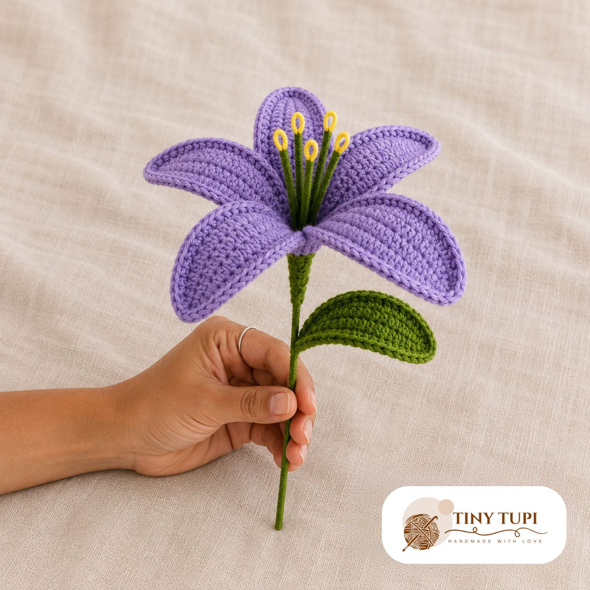 Handmade Crochet Blooming Classic Lily Purple