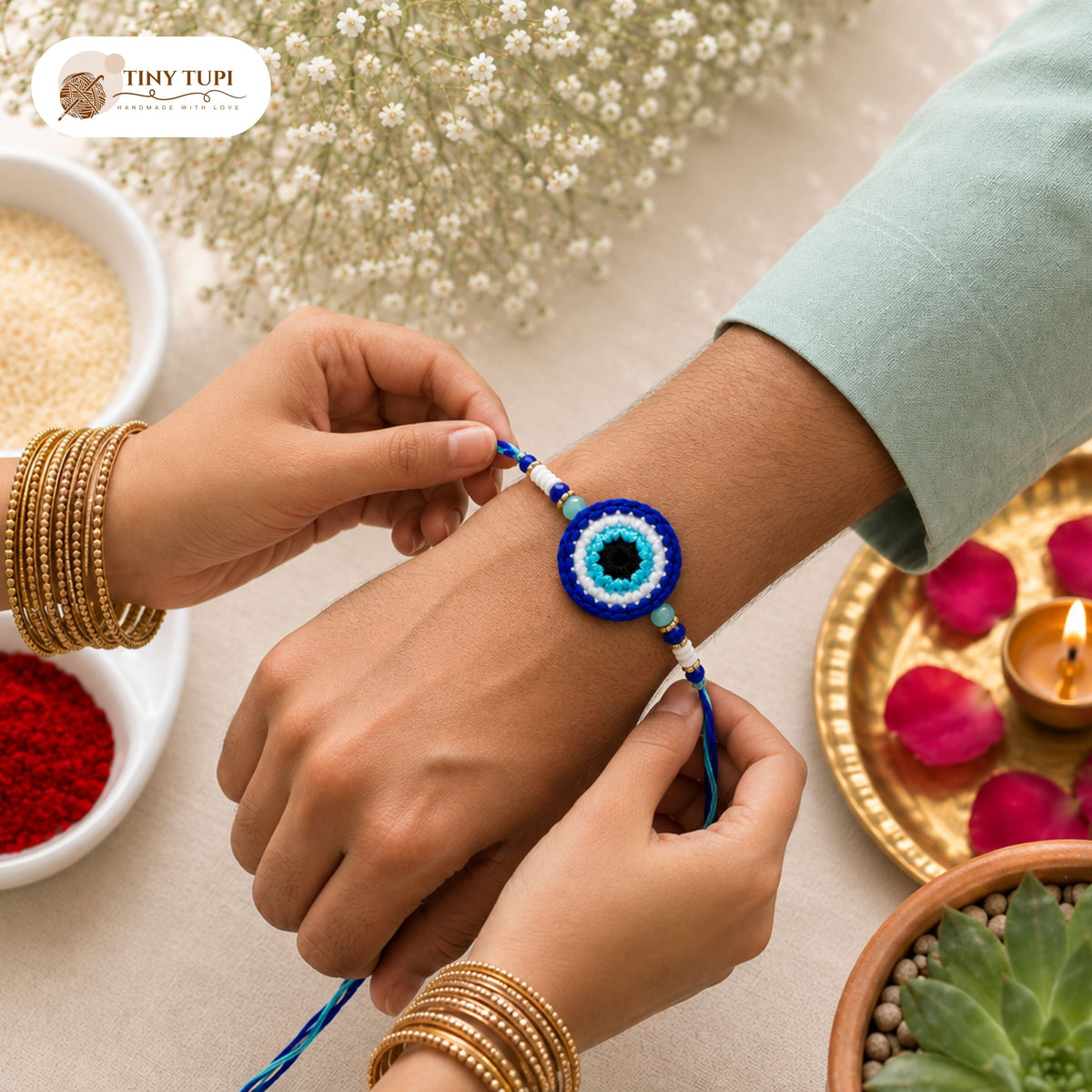 Handmade Crochet Nazar Noor Bhaiya Rakhi