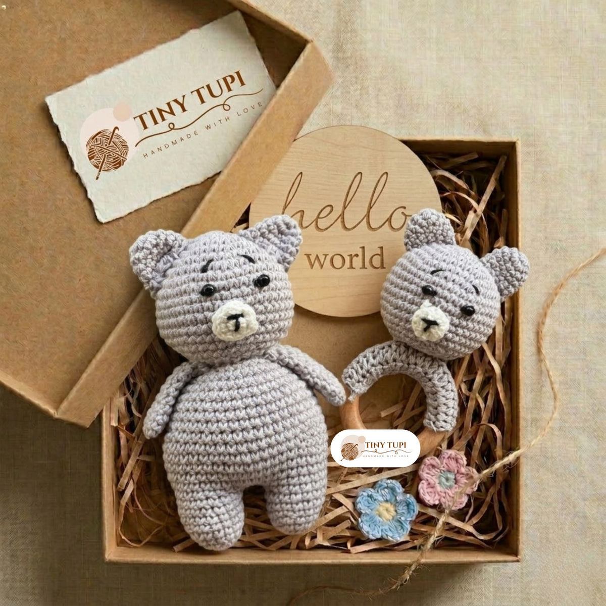 Handmade Crochet Baby Gift Set | Baby Shower & Newborn Gift Box