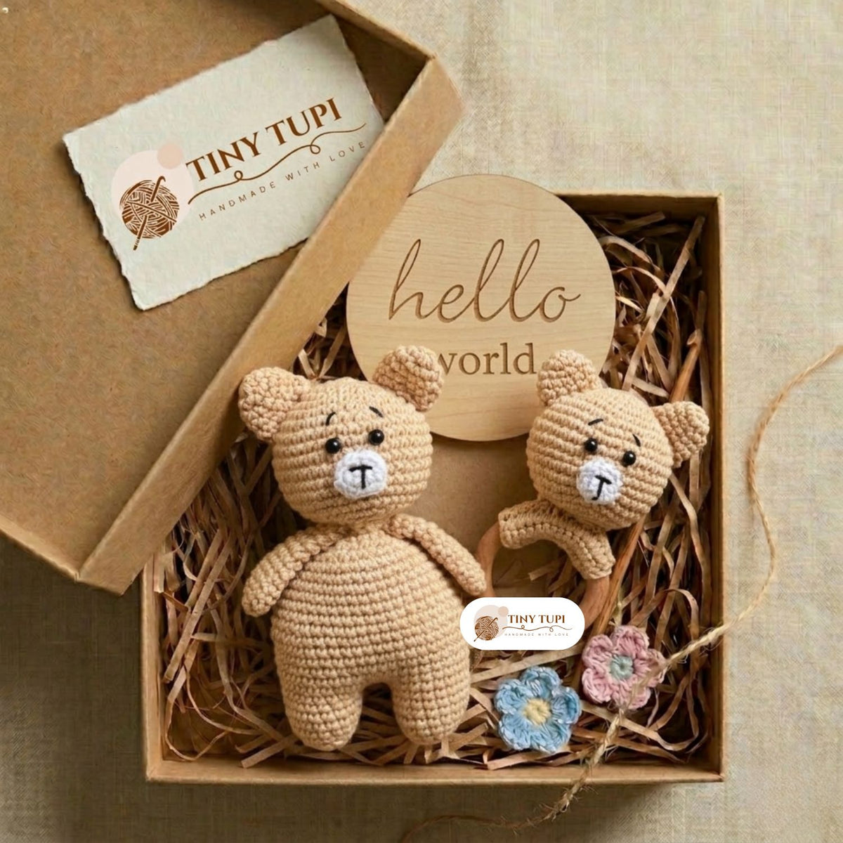 Handmade Crochet Baby Gift Set | Baby Shower & Newborn Gift Box