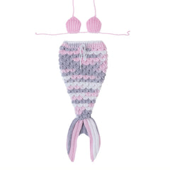 Handmade Mermaid Crochet Prop – Newborn Photo Outfit - Baby Pink