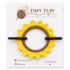 Handmade Crochet Bun Pin Sunshine Bloom