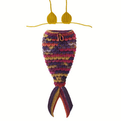 Handmade Mermaid Crochet Prop – Newborn Photo Outfit - Mustard