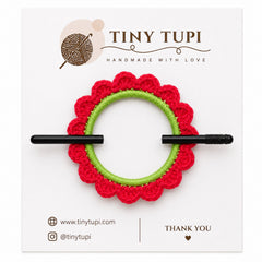 Handmade Crochet Bun Pin Rubi Bloom