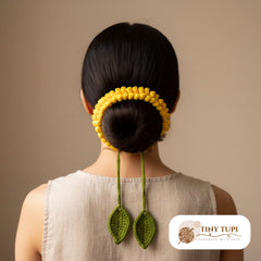 Handmade Jasmin Gajra for Bun Yellow